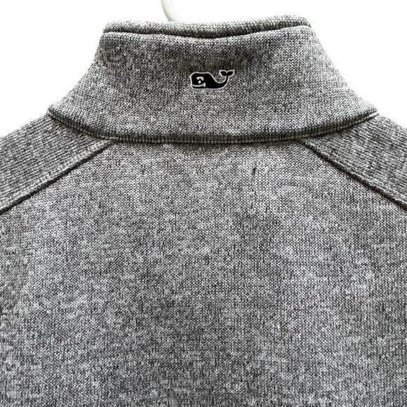 Vineyard Vines Full Zip Knit Vest Gray Navy Fleece Lined Pockets Men's Small - Picture 8 of 8